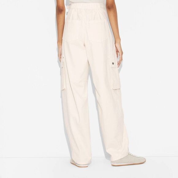Open Box - Wild Fable - Women's Mid-Rise Barrel Cargo Pants - W Off-White - Picture 3 of 3